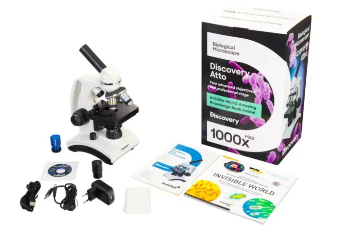 Discovery Atto Polar digital microscope with book