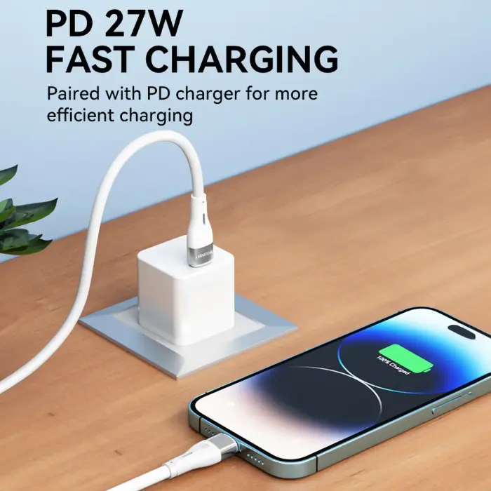 Kabel przewód do iPhone USB-C - Lightning PD 27W 2m biały Foto 18