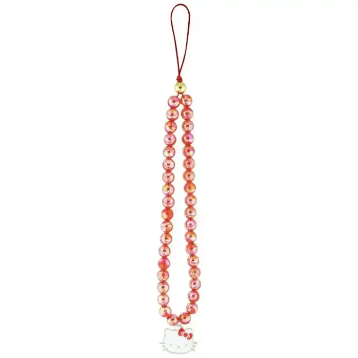 Hello Kitty Pearls Kitty Head Phone Strap - Red