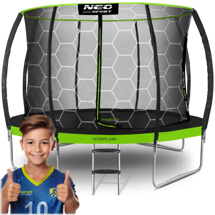 Neo-Sport 14 jalga/435 cm kontuuritud aiatrampliin koos sisemise turvavõrguga