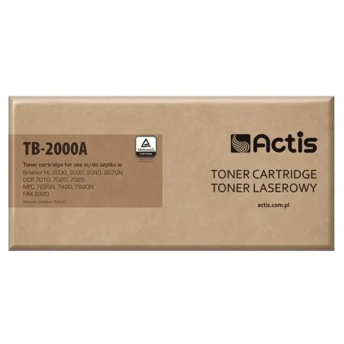 Actis TB-2000A toonerikassett (asendab Brother TN-2000/TN-2005; standardne; 2500 lehekülge; must)