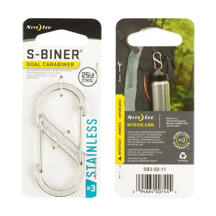Nite Ize S-Biner #3 – nerūdijančio plieno karabinas