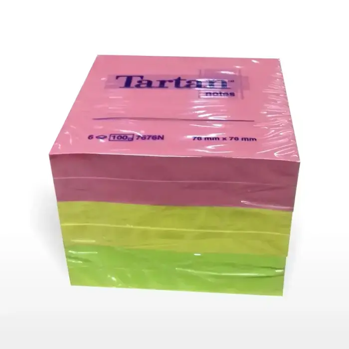 Стикеры для заметок TARTAN 76x76mm,6 шт., ассорти цветов неоновые цвета