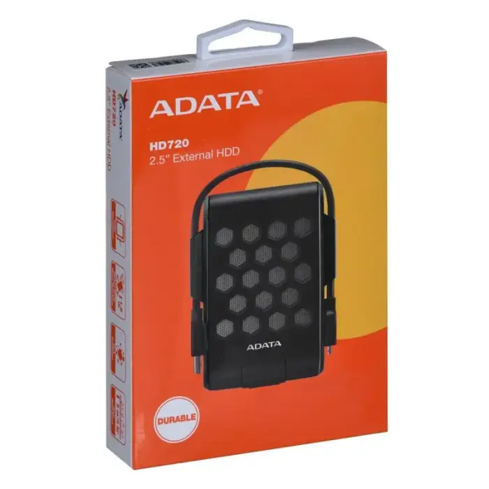 Ārējais cietais diskdzinis ADATA HD720 (2TB; 2.5"; USB 3.2; melns)