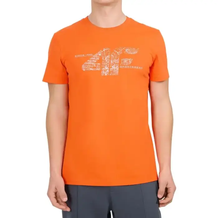 Men’s T-Shirt 4F M3573 orange 4FWAW26TTSHM3573 70S - Feature: S