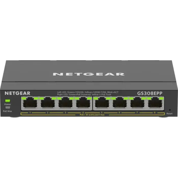 Netgear GS308EPP-100PES 8-Port PoE Switch 123 W (PoE+: 8 ports) Unmanaged Gigabit