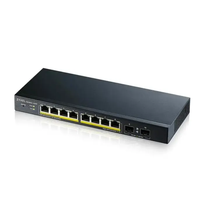 Zyxel GS1900-10HP 10 prievadų valdomas Gigabit PoE komutatorius
