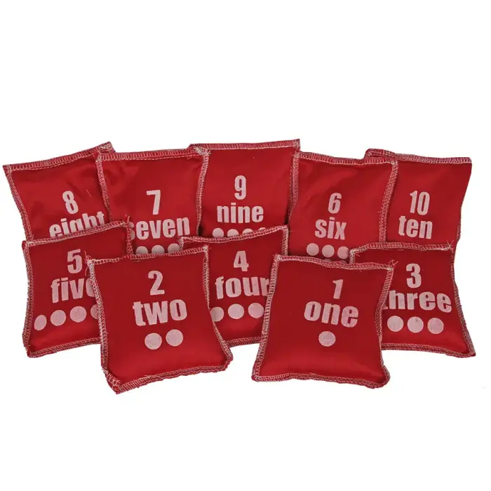 Play Bags with Numbers 1-10 Red
