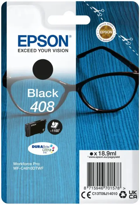 EPSON inkoustová náplň Singlepack 408 DURABrite Ultra Ink/ C4810DTWF/ Melna