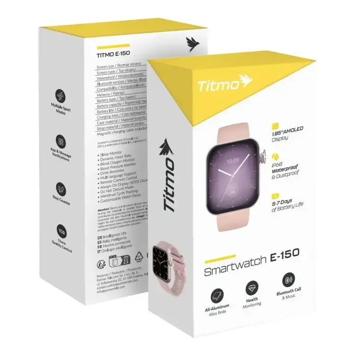 Smartwatch TITMO E-150 (AMOLED, bluetooth call) pink 0INT