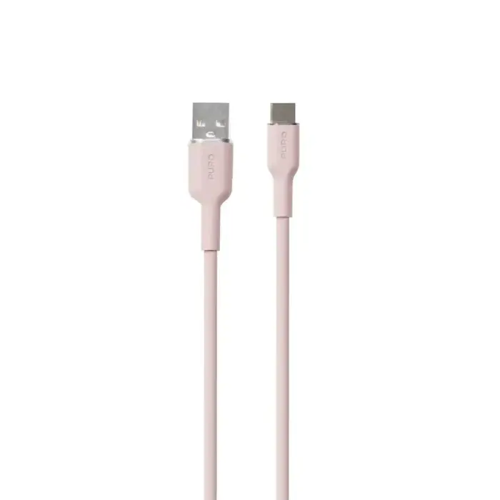 Puro Soft data transfer and charging cable | USB-A to USB-C | 18W | 1.5m | pink