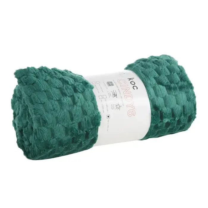 Microfiber Throw Blanket 200x220 cm Cindy 6, Dark Green
