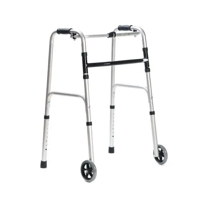 Fixed rehabilitation walker with wheels