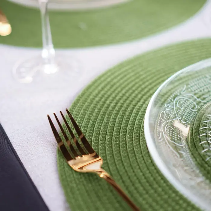 Table placemat Chef, diameter 38 cm, round, bottle green Photo