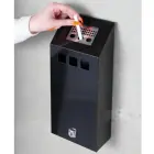 Popielniczka naścienna z wyjmowanym pojemnikiem zamykana na klucz czarna 1.5L Foto 3