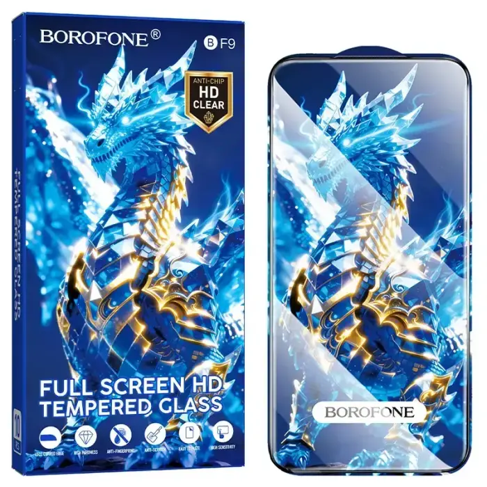 Borofone Tempered glass BF9 Armor Full Screen HD for Iphone 15 Plus/16 Plus - 10 pieces