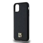 DKNY PU Leather Repeat Pattern Stack Logo MagSafe Case for iPhone 11 Black — Photo 3