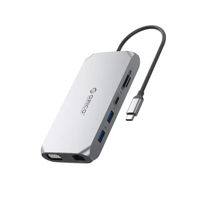 Orico Док-станция / концентратор USB-C 12-в-1 с PD 100W, 4K - Серый