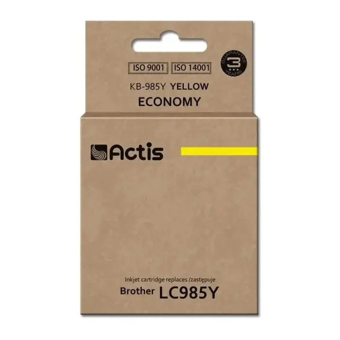 Actis KB-985Y tinte (aizvieto Brother LC985Y; standarta; 19.5 ml; dzeltena)