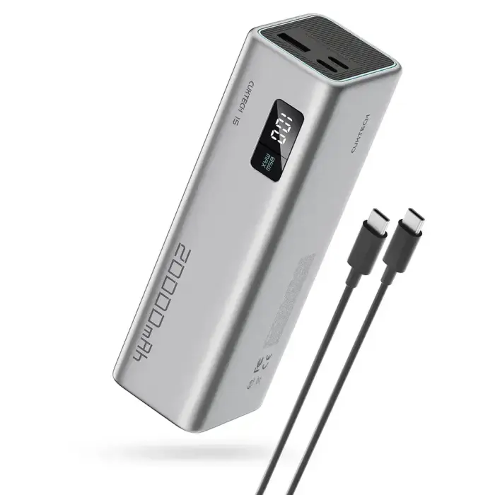 Powerbank Cuktech CUKP200XGLGR 100W 20000mAh 2 x USB-C 1 x USB-A - pelēka
