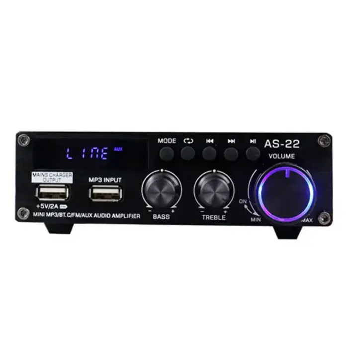 Blitzwolf AS-22 audio pastiprinātājs, 45W, Bluetooth 5.0, USB + tālvadības pults (melns)