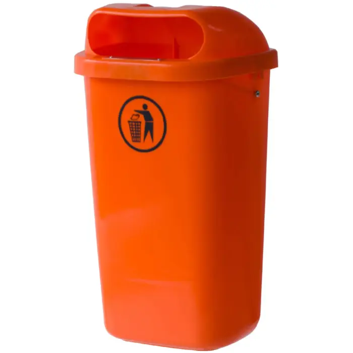 Street Waste Bin DIN 50L - Orange