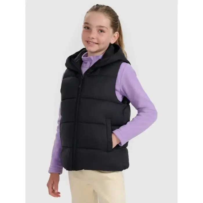 Children's down vest with synthetic filling 4F 4FJRAW25TVJAU331-20S - Size: 122