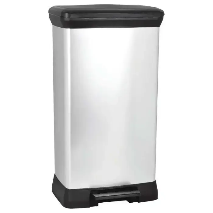 Pedāļa atkritumu tvertne Deco Bin 50L, sudraba
