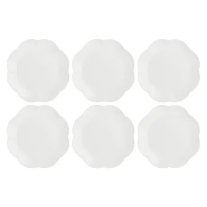 Set of 6 Villadeifiori Salad Plates - White, 23 cm