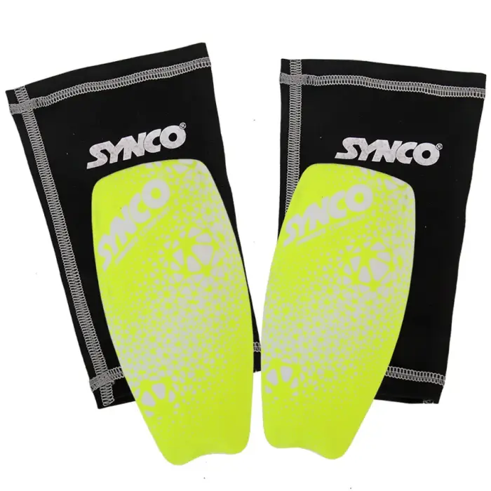 SYNCO futbolo blauzdų apsaugos su kojine Geltonas S