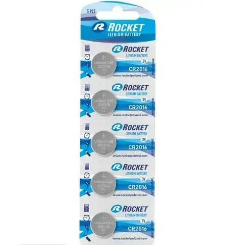 Rocket CR2016 ličio baterijų pakuotė (5 vnt.)