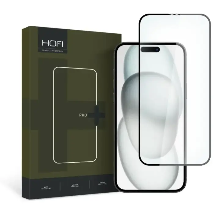 HOFI GLASS PRO+ aizsargstikls iPhone 15 melns