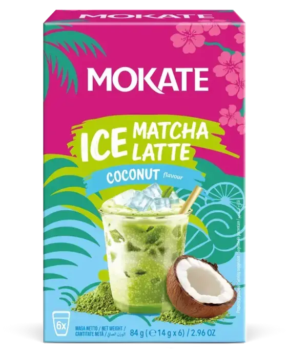 Tirpus gėrimas MOKATE Šalta MATCHA LATTE su kokosais 14gx6