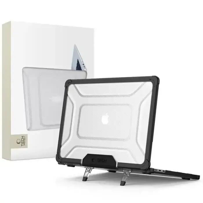 Tech-Protect SmartShell Pro Case for MacBook Air 13 M2/M3/M4 (2023-2025) – Black/Clear