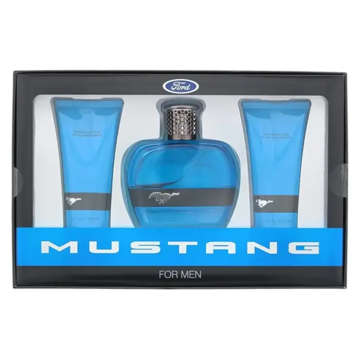 Ford Mustang Blue Men's Gift Set: EDT 100ml, After-Shave Balm 100ml & Hair & Body Wash 100ml