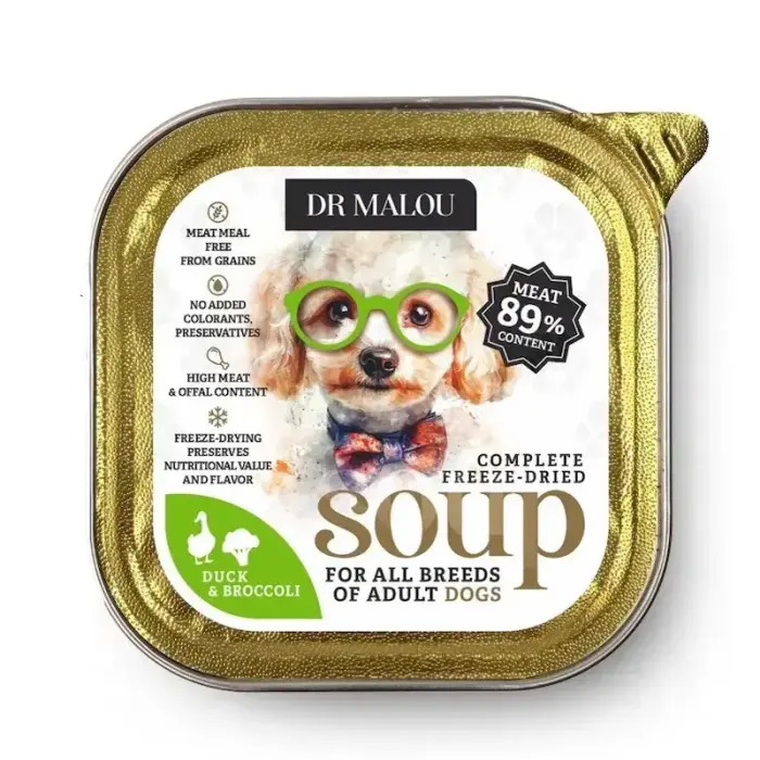 DR Malou Freeze-Dried Duck Soup with Broccoli for Dogs 12g