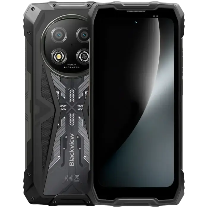 Blackview ROCK 2 5G 6.67-inch HD+ 1640x720 120Hz 8+256GB Unosoc T8100 Octa-Core 2.2GHz 13MP Front 16MP Rear NFC FG MIL-STD-810H 15000mAh Fingerprint  Android 16,Black