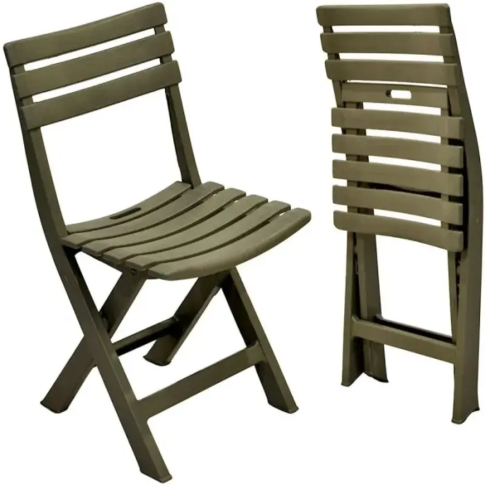4-Piece Set of Foldable Green Plastic Catering Chairs KOMODO