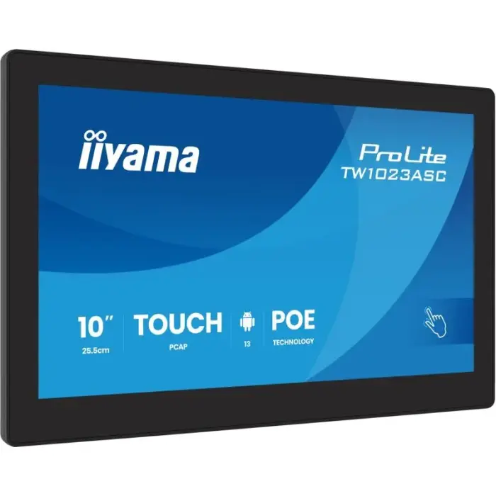 iiyama TW1023ASC-B3P signage display kiosk 25.6 cm (10.1") Wi-Fi 385 cd/m² WXGA Black Touchscreen Built-in processor Android 24/7