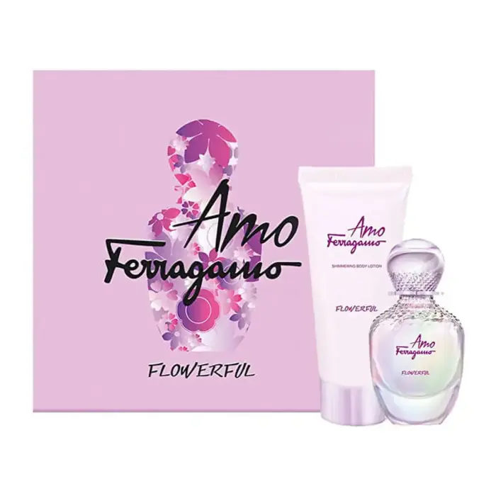 Salvatore Ferragamo Amo Ferragamo Flowerful Dāvanu komplekts sievietēm: EDT 50ml + Mirdzošs Ķermeņa losjons 100ml