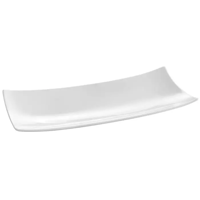 Decorative rectangular serving tray BARKA 218x105 mm, white porcelain - Hendi 785546