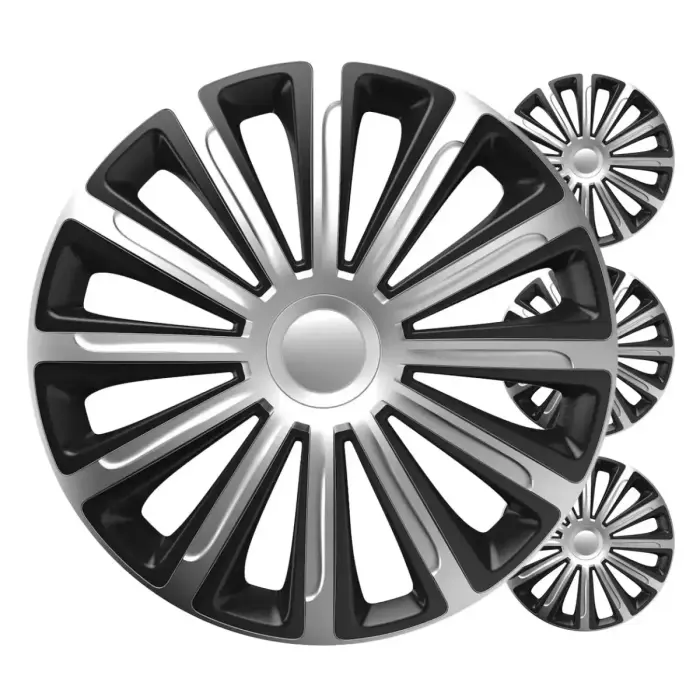Car hubcaps 4pcs set Trend black & silver 14" COLOR BOX