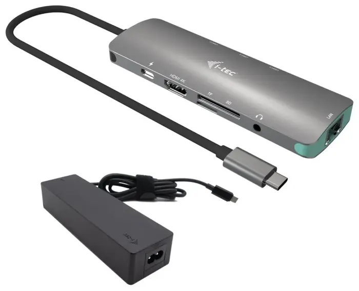 i-tec dokijaam USB-C Metal Nano 4K HDMI LAN, Power Delivery 100 W + laadija 100W