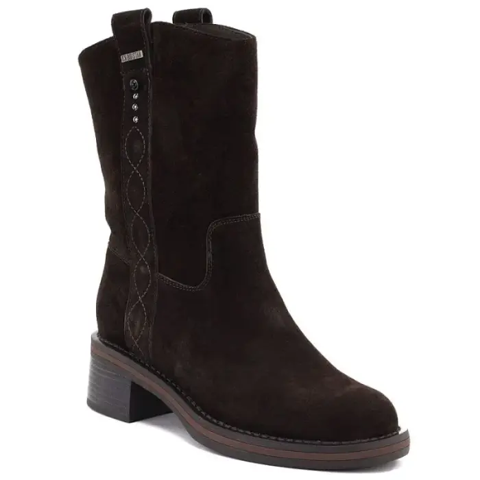 Naiste leather ankle saapad, cowboy saapad, suede, chocolate, Big Star UU274607 - Buty: 38