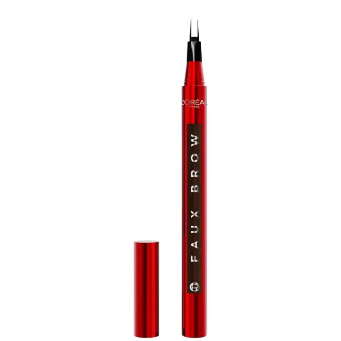 L'Oréal Paris Infallible Faux Brow uzacu tonējošā pildspalva, noturība līdz 2 dienām, 1 ml, tumši brūnā tonī