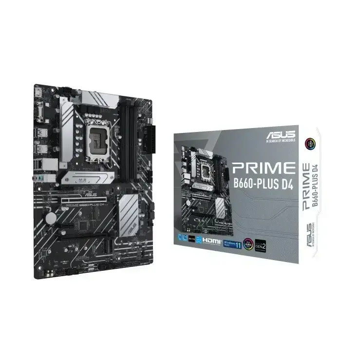 ASUS Mainboard PRIME B660-PLUS D4 - ATX - Socket LGA1700 - Intel B660