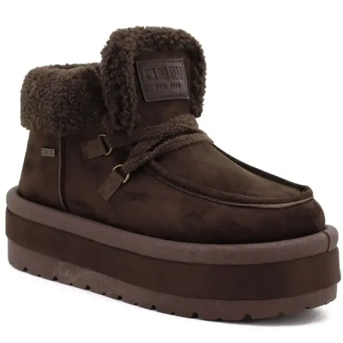 Waterproof Naiste snow saapad with platform, brown Big Star UU274214 - Buty: 38