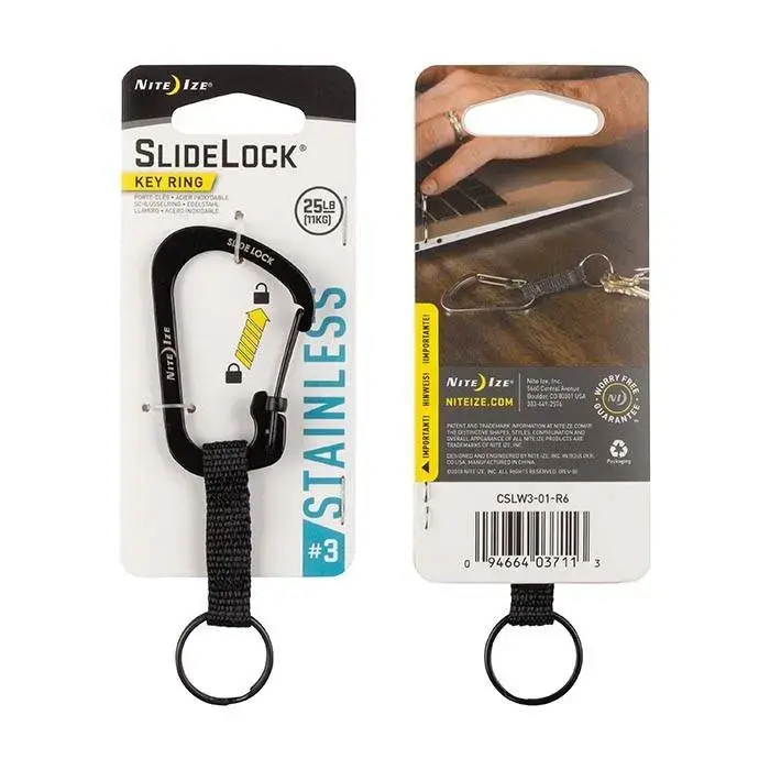 Nite Ize - SlideLock Key Ring #3 - Black