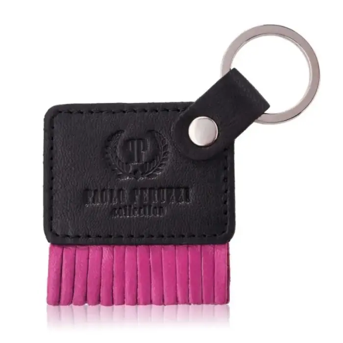 Paolo Peruzzi Pink Genuine Leather Keychain - T-88 BL/PI, size UNIWERSALNY