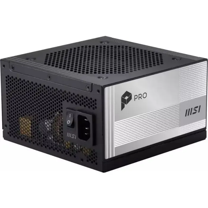 MSI PRO A850PL PCIE5 850W 120mm 80 PLUS Platinum aktiivse PFC-ga toiteplokk